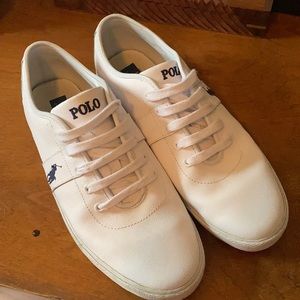 White Leather Polo Sneakers